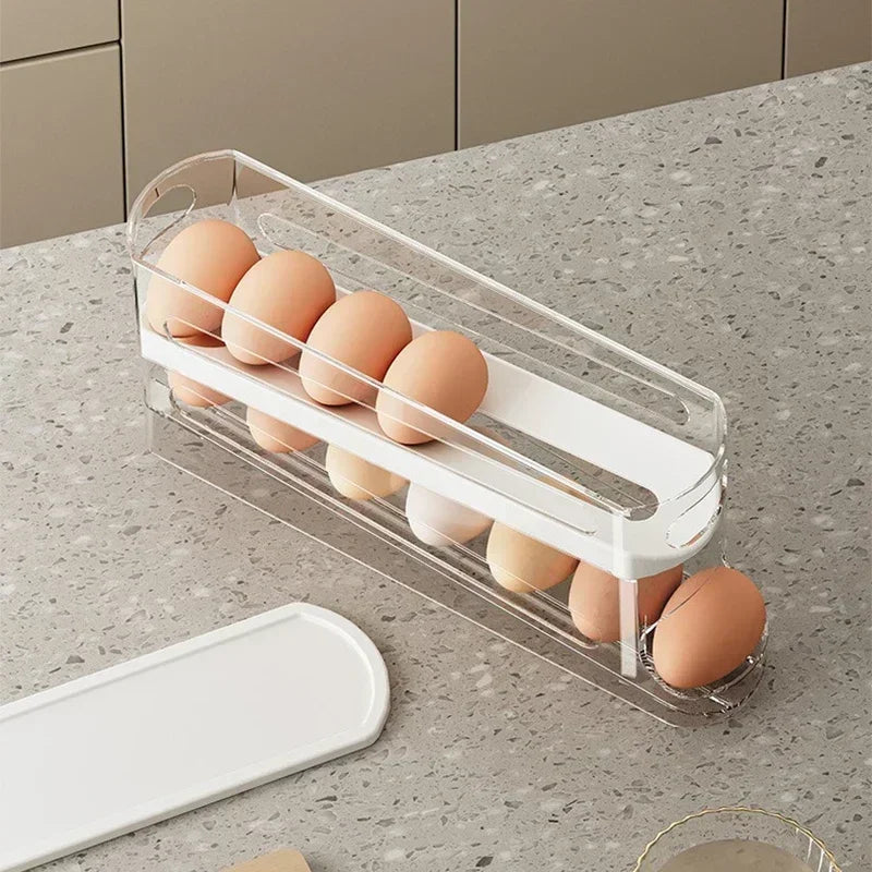 4-Layer Automatic Rolling Egg Organizer