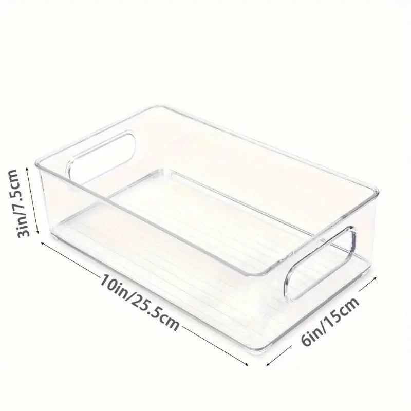 Clear Stackable Refrigerator Storage Bin with Handle