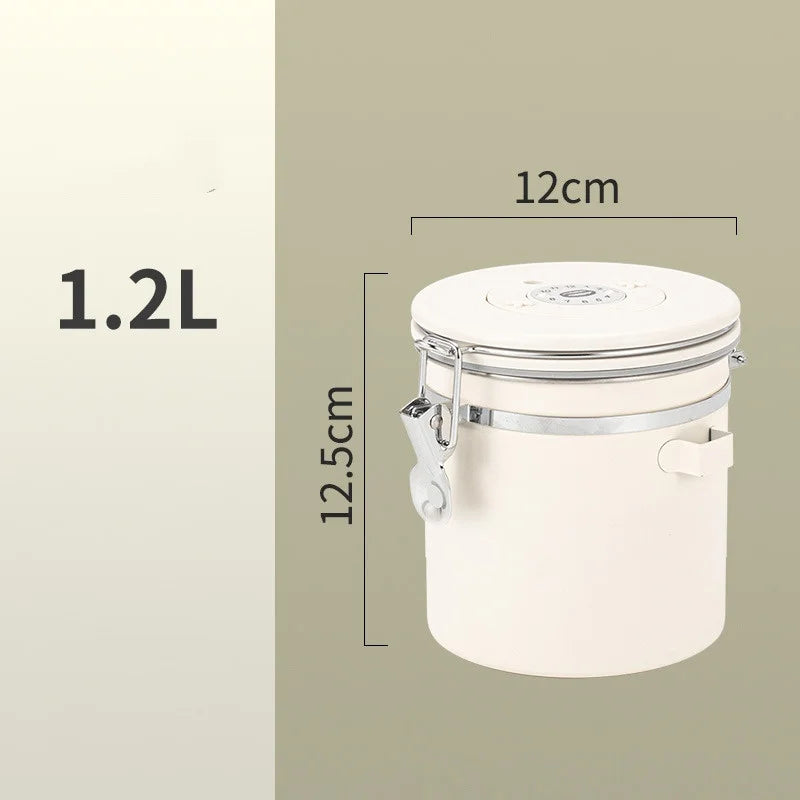 Stainless Steel Airtight Coffee Storage Canister with Measuring Spoon