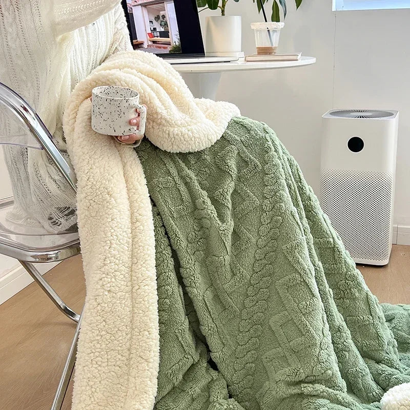 Premium Knitted Flannel Blanket – Ultra Soft Throw for Everyday Comfort