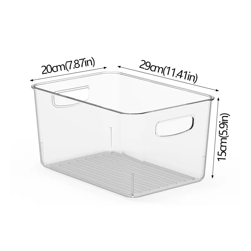 Clear Refrigerator Organizer Bin with Handle