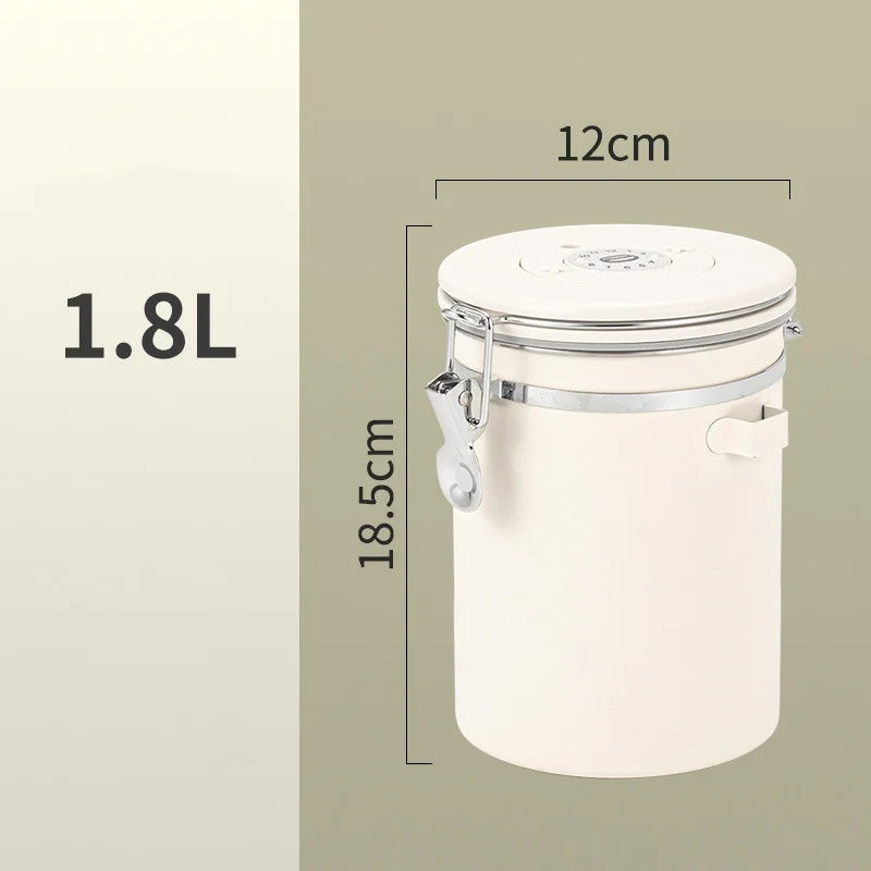 Stainless Steel Airtight Coffee Storage Canister with Measuring Spoon