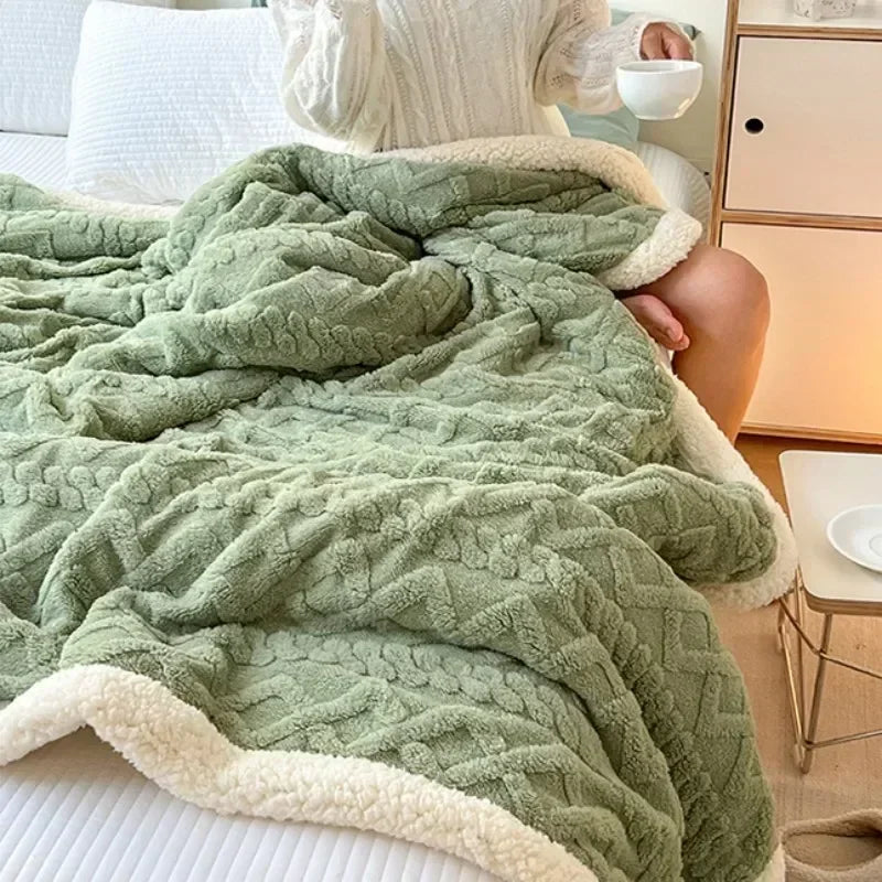 Premium Knitted Flannel Blanket – Ultra Soft Throw for Everyday Comfort