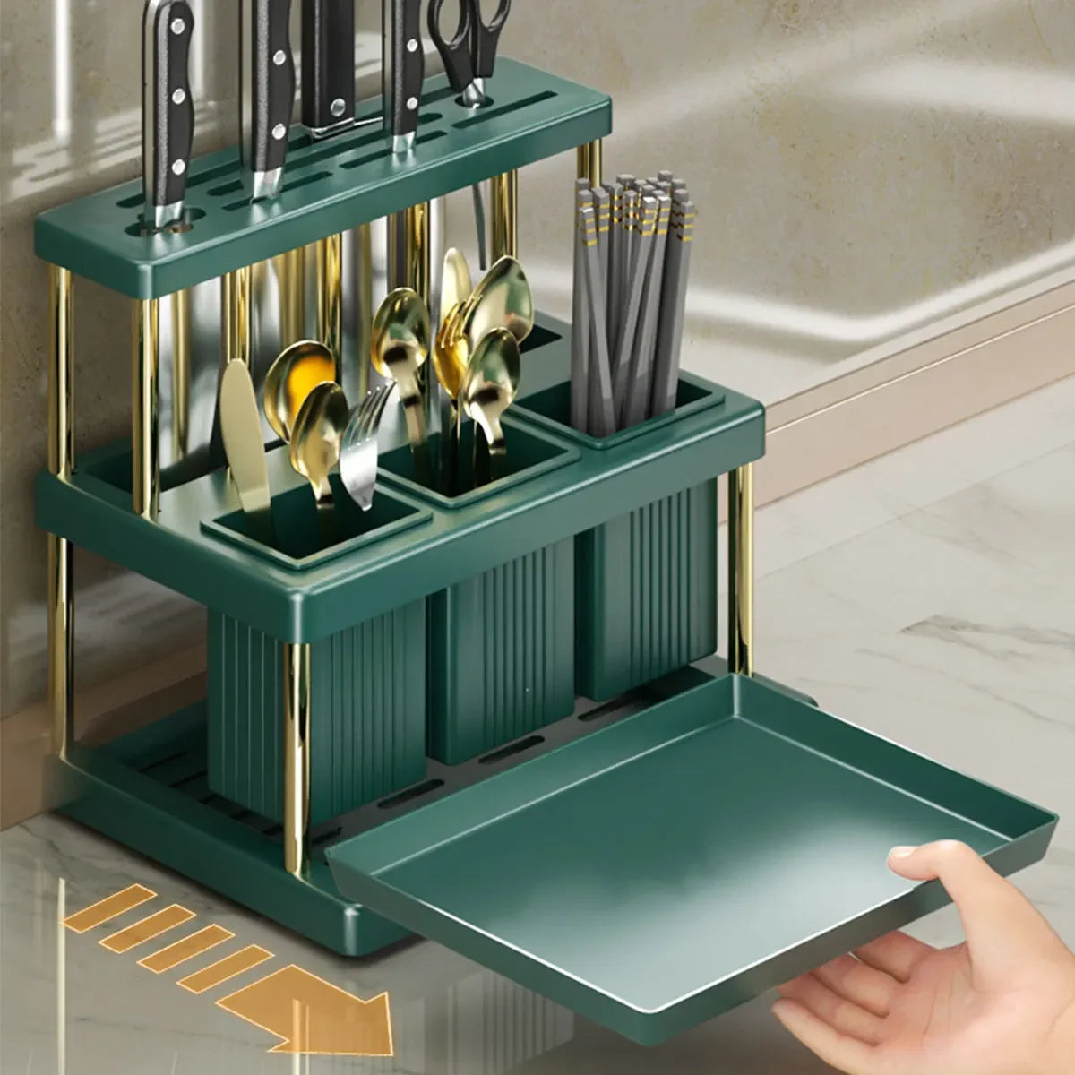 Kitchen Knife & Utensil Organizer Rack