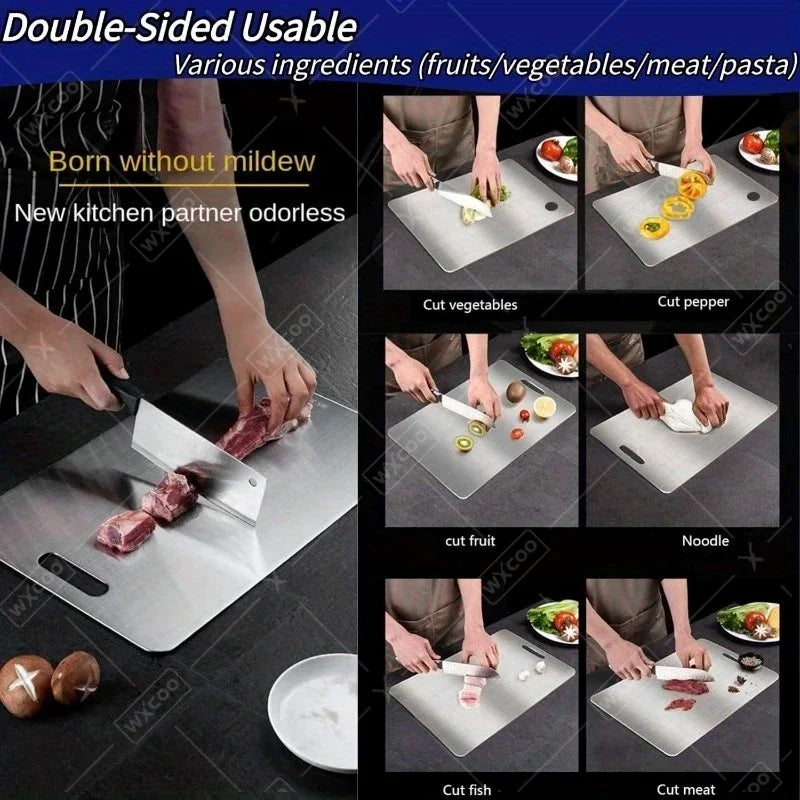 Double-Sided Stainless Steel Cutting Board