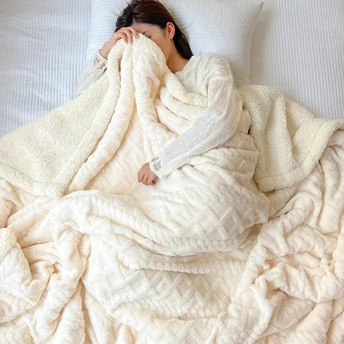 Premium Knitted Flannel Blanket – Ultra Soft Throw for Everyday Comfort