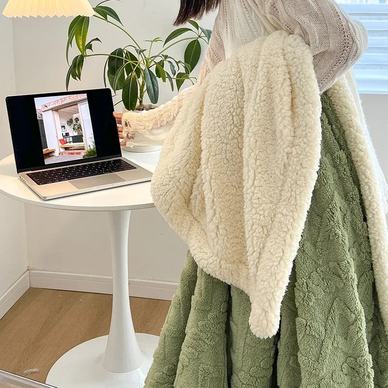 Premium Knitted Flannel Blanket – Ultra Soft Throw for Everyday Comfort