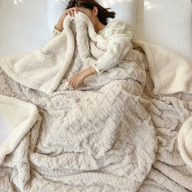 Premium Knitted Flannel Blanket – Ultra Soft Throw for Everyday Comfort
