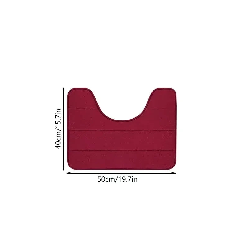 Soft Non-Slip U-Shaped Toilet Mat – Quick Dry Microfiber
