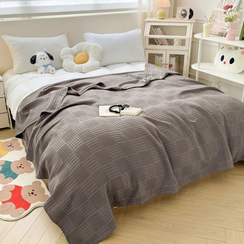 Soft Cotton Waffle Blanket