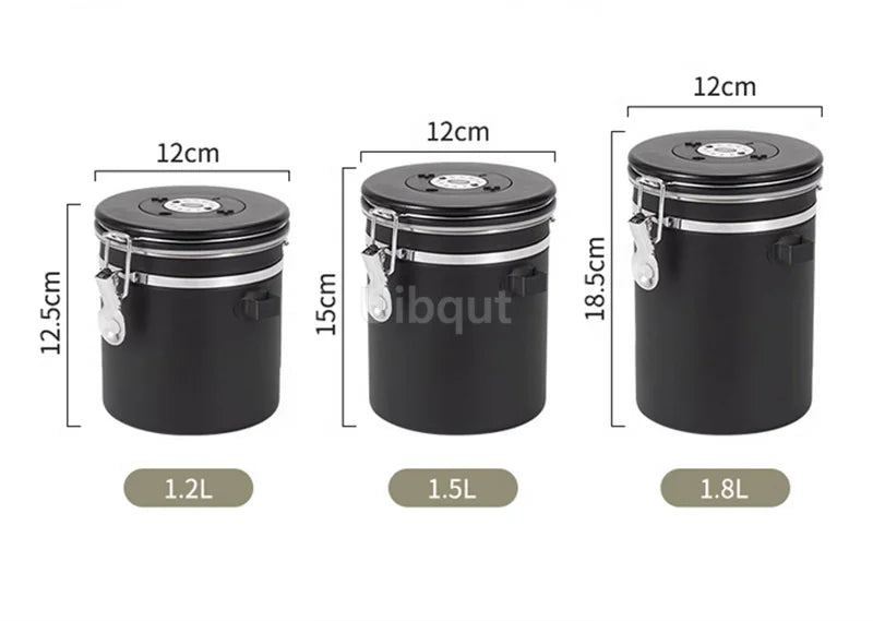 Stainless Steel Airtight Coffee Storage Canister with Measuring Spoon