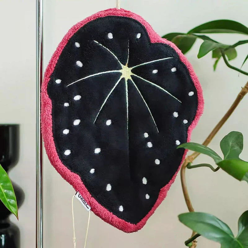 Embroidered Leaf Hand Towel