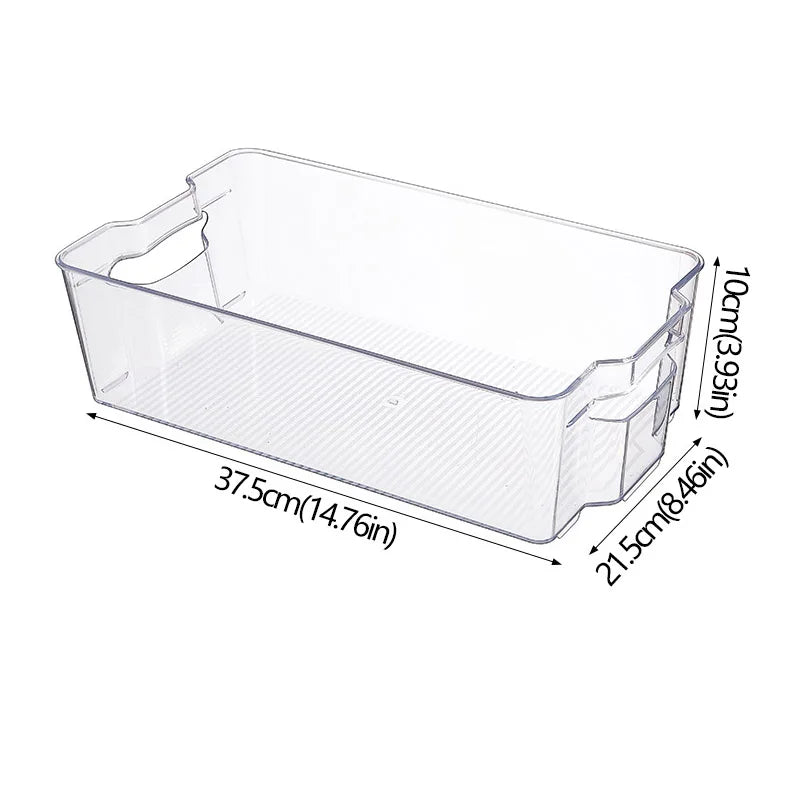 Clear Refrigerator Organizer Bin with Handle