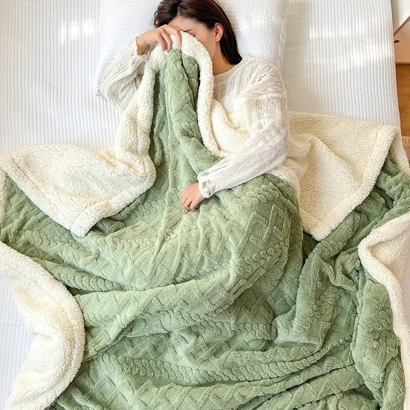 Premium Knitted Flannel Blanket – Ultra Soft Throw for Everyday Comfort